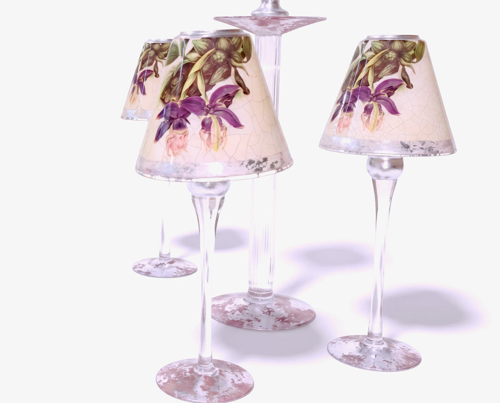 Amethyst Orchid Votive Shade & Base
