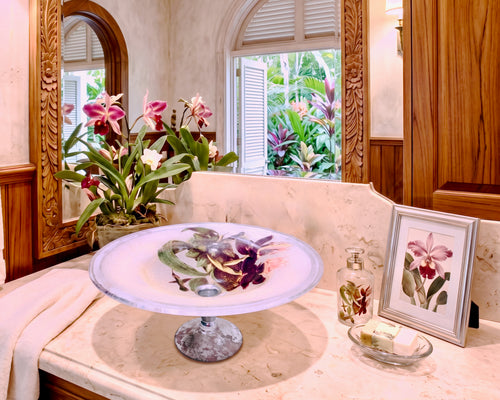 Amethyst Orchid 15” Capri Footed Bowl