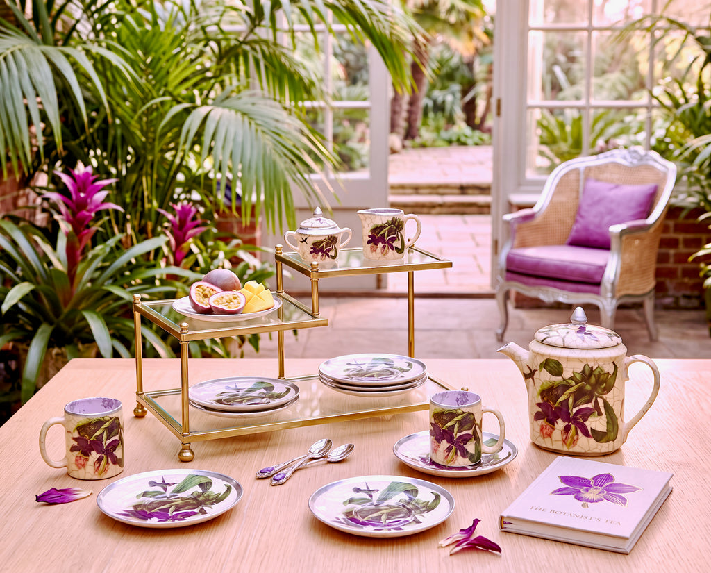 Amethyst Orchid LatTe Pot & 2 Cups and Sauces Set