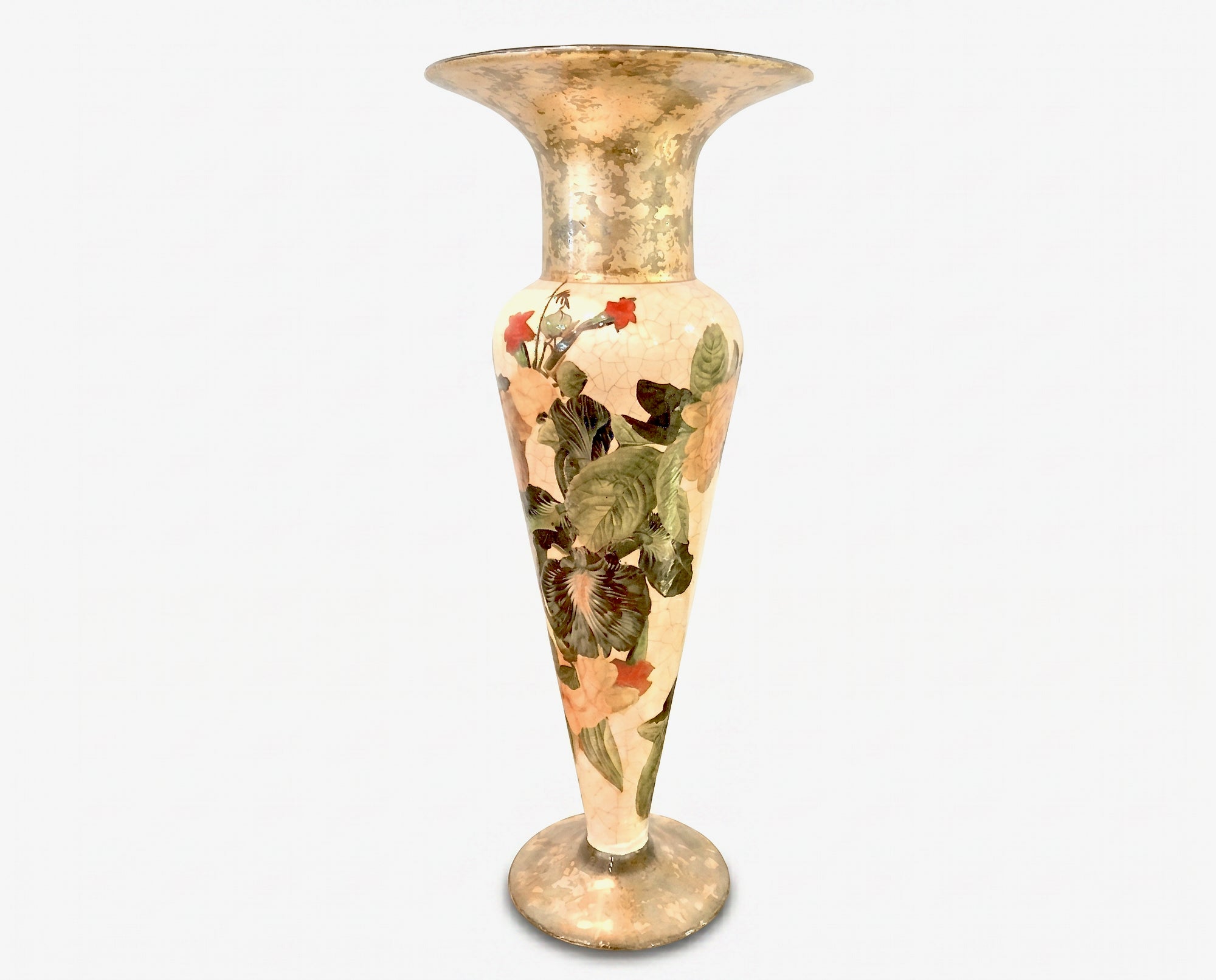 Apricot Peony / Iris 21" Emporium Vase