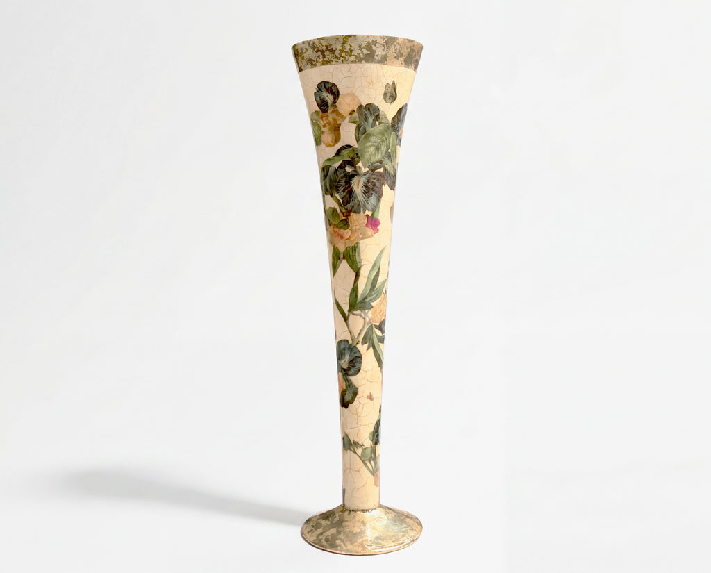 Apricot Peony / Iris 4' Floor Vase