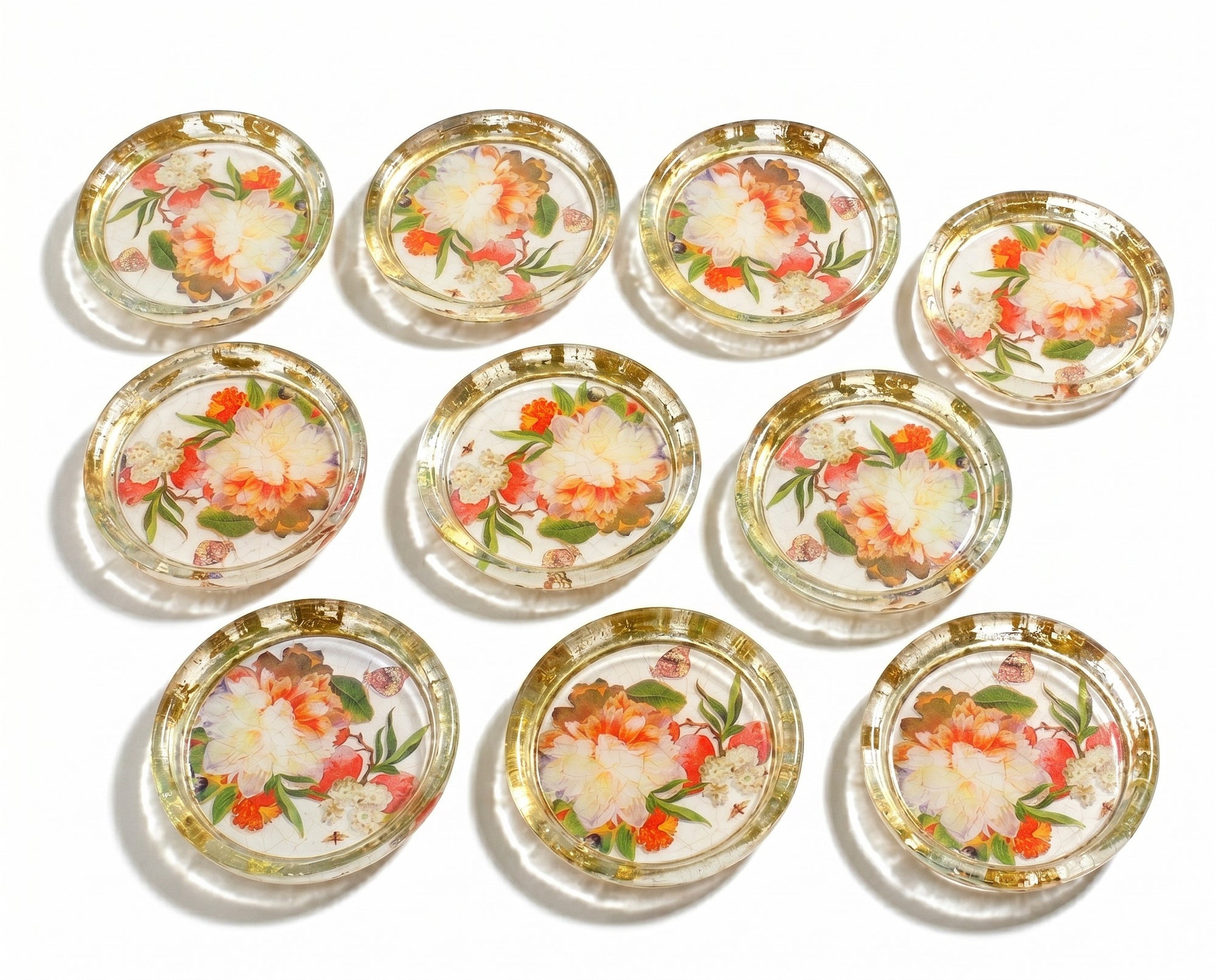 Apricot Peony – Scarlet Small Coaster