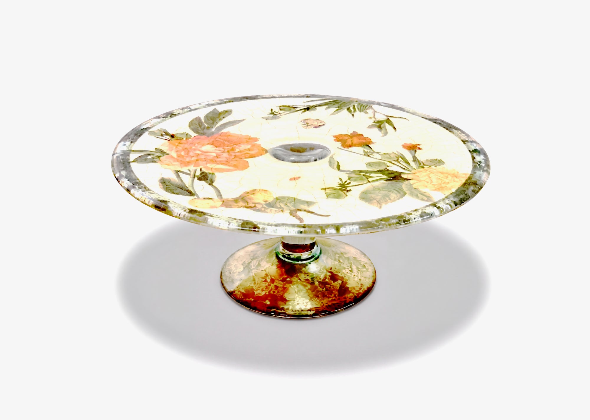 Apricot Peony 12" Cake & Serving Pedestal