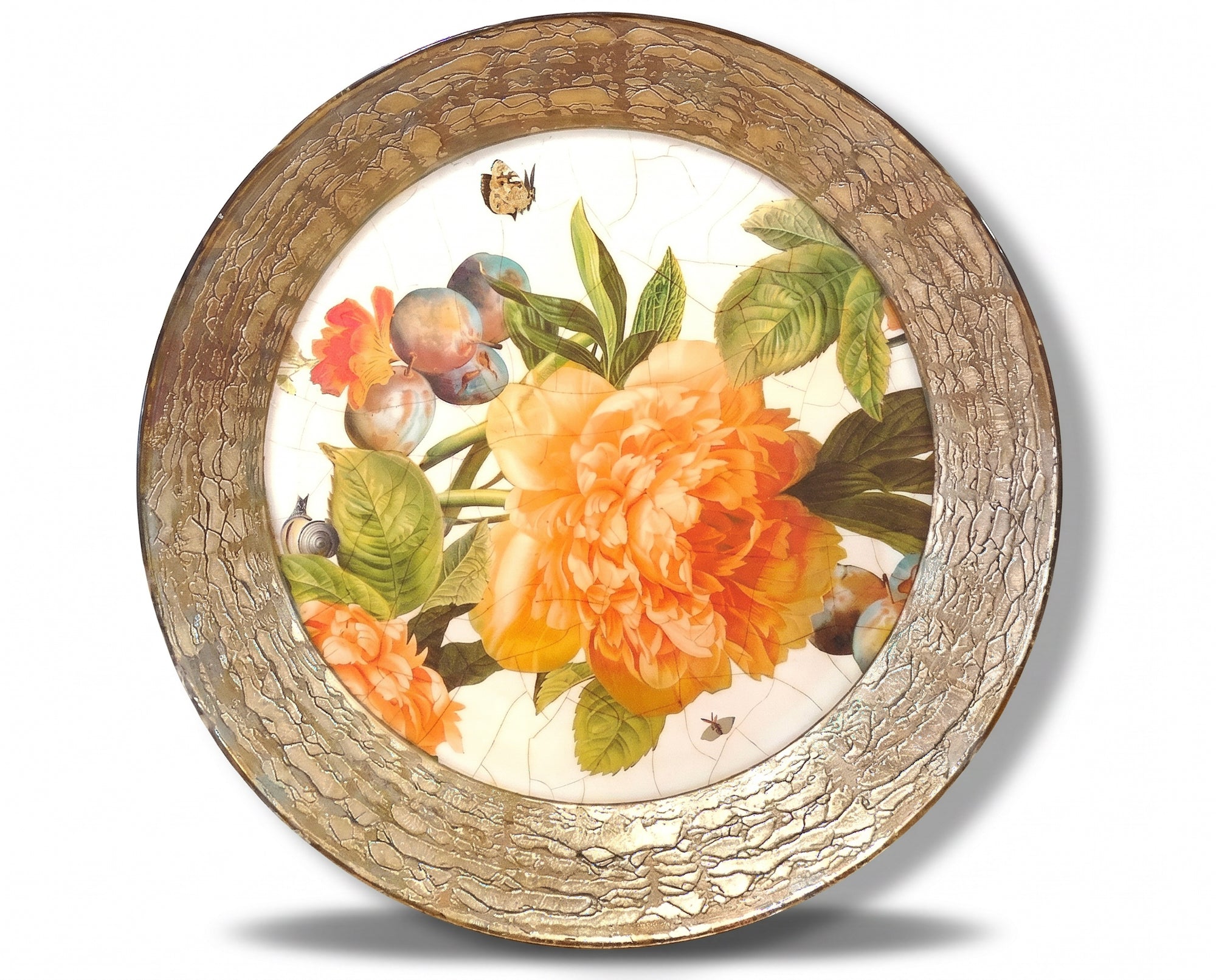 Apricot Peony 13" Round Display & Presentation Platter
