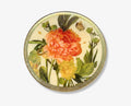 Apricot Peony  16" Round Glass Presentation Platter