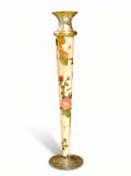 Apricot Peony Crystal 16" Tall Taper Candlestick