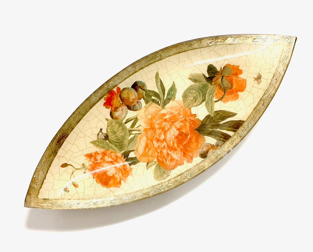 Apricot Peony19” Crescent Server