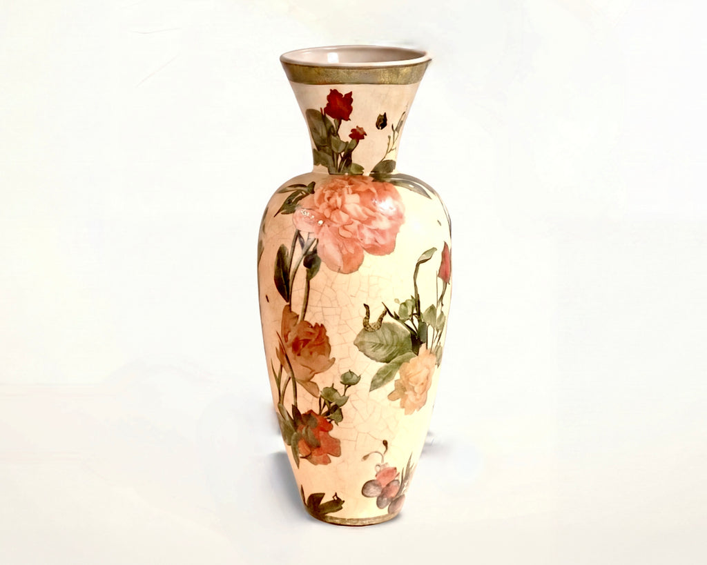Apricot Peony 30”Grand Entry Vase