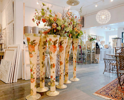 Apricot Peony 4' Grand Floor Vase
