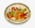 Apricot Peony 6" Rolled Gold  Berry Bowl