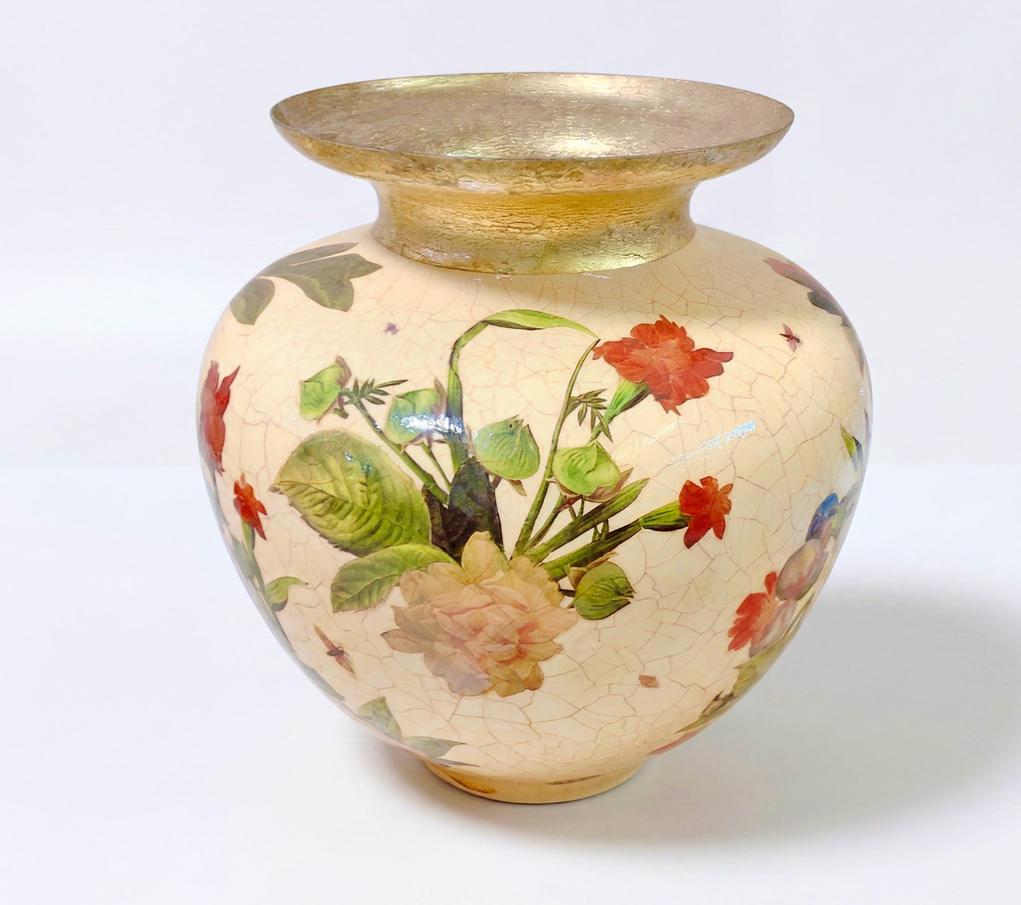 Apricot Peony Balloon 16" × 16" Vase