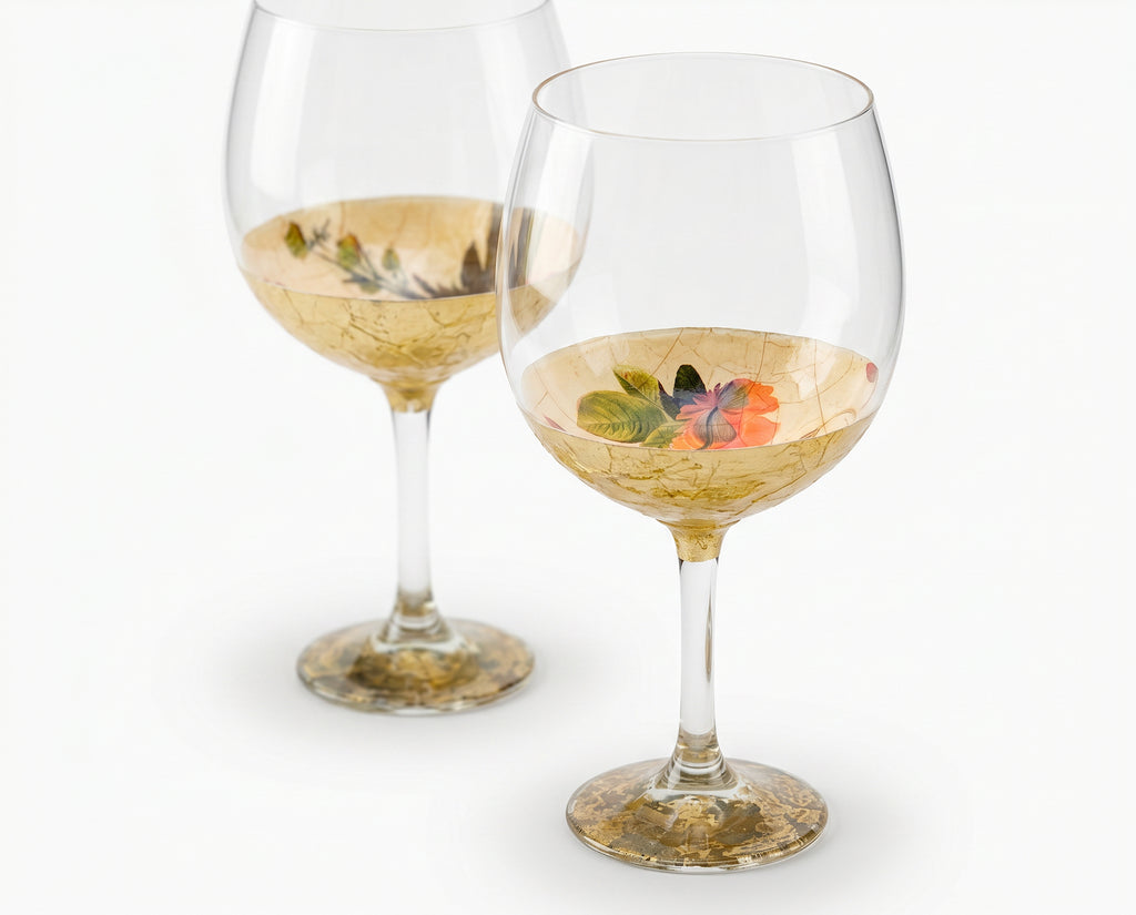 Apricot Peony Crystal Balloon Goblet – Set of Six