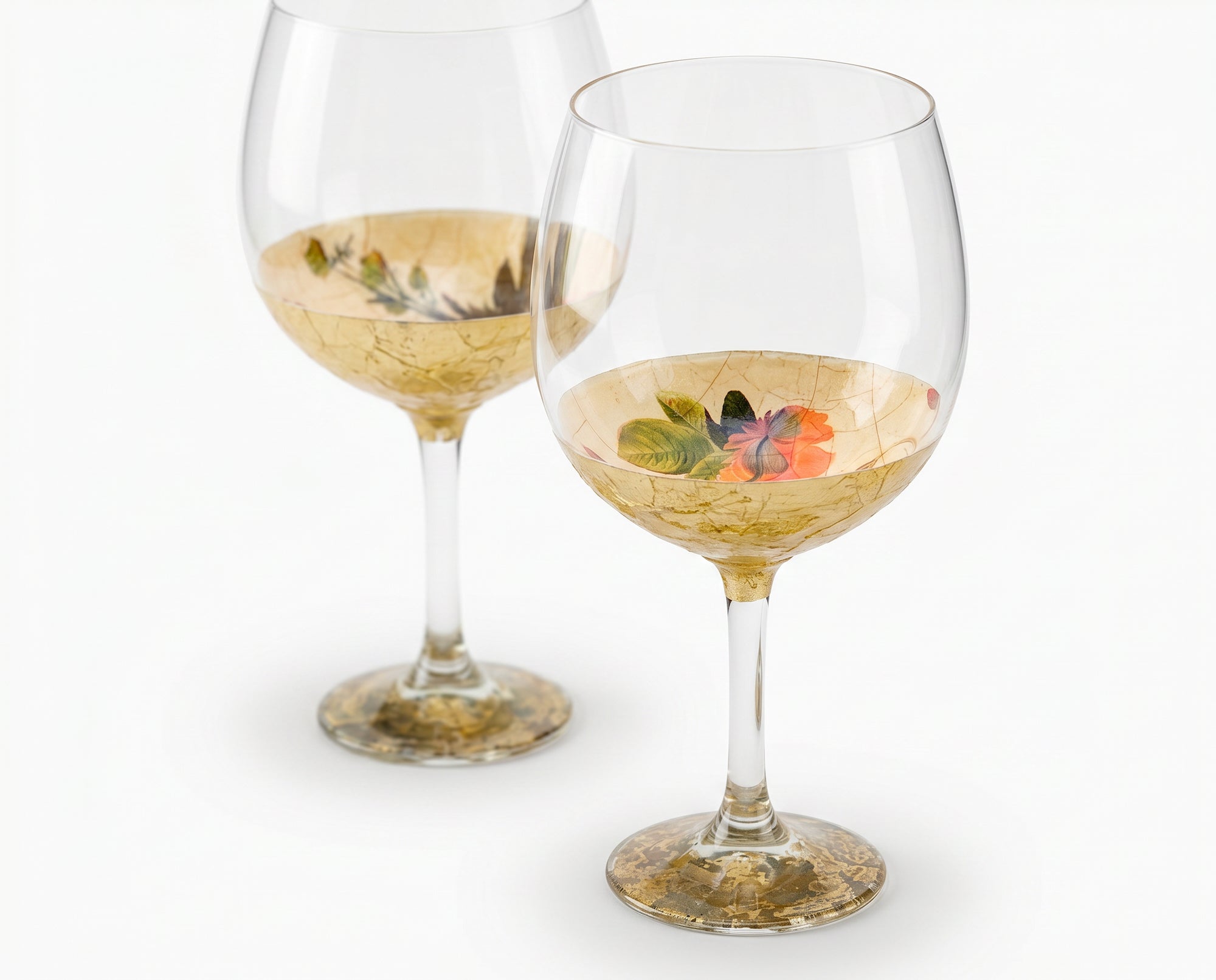 Apricot Peony Crystal Balloon Goblet – Set of Six