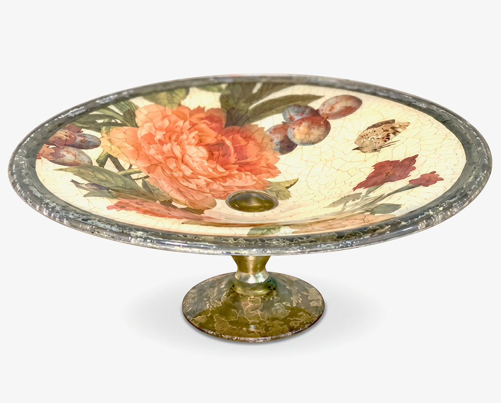 Apricot Peony Capri 16" Footed Centerpiece Bowl