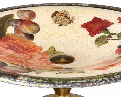 Apricot Peony Capri 16" Footed Centerpiece Bowl