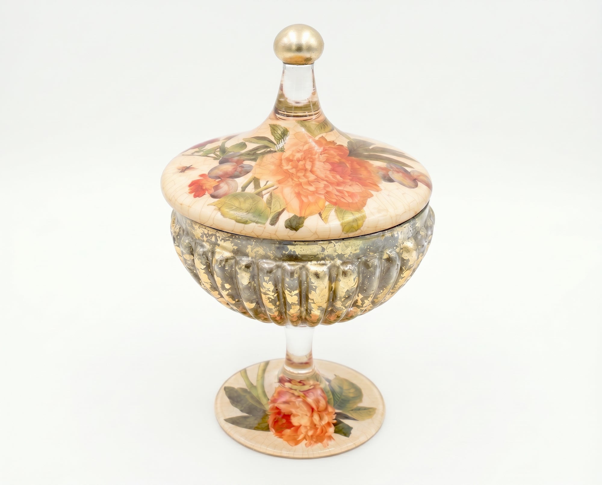 Apricot Peony Covered Compote