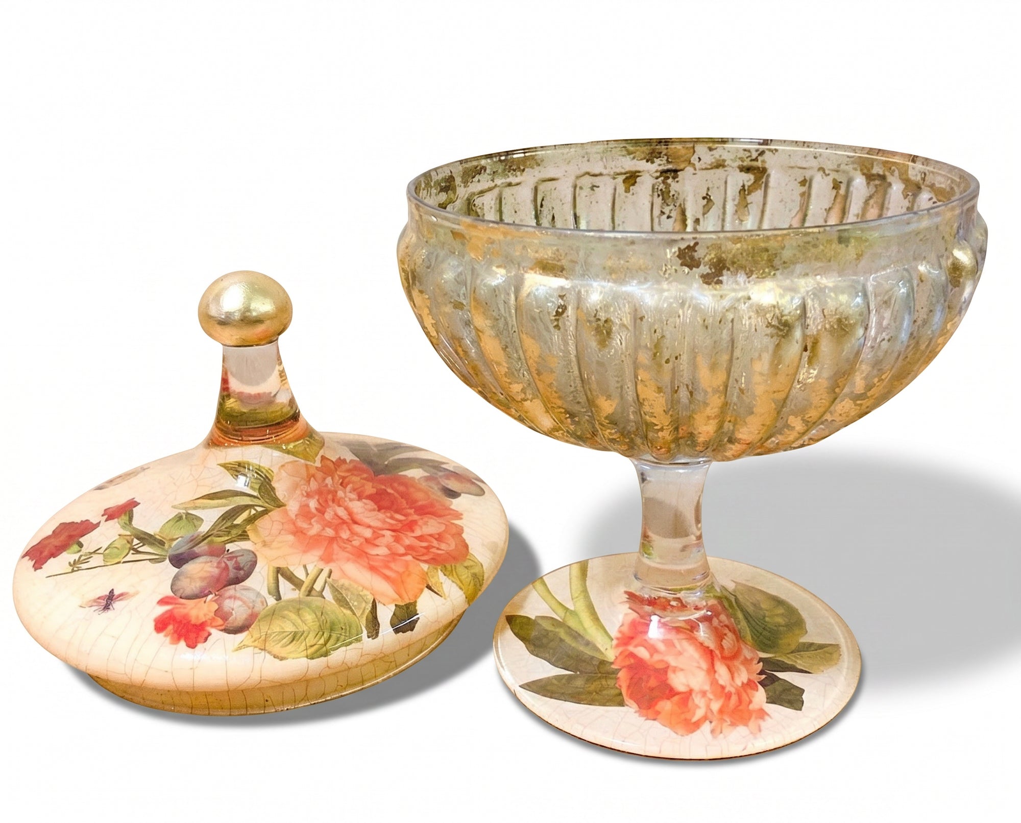 Apricot Peony Covered Compote