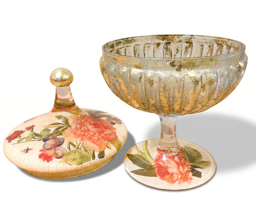 Apricot Peony Covered Compote
