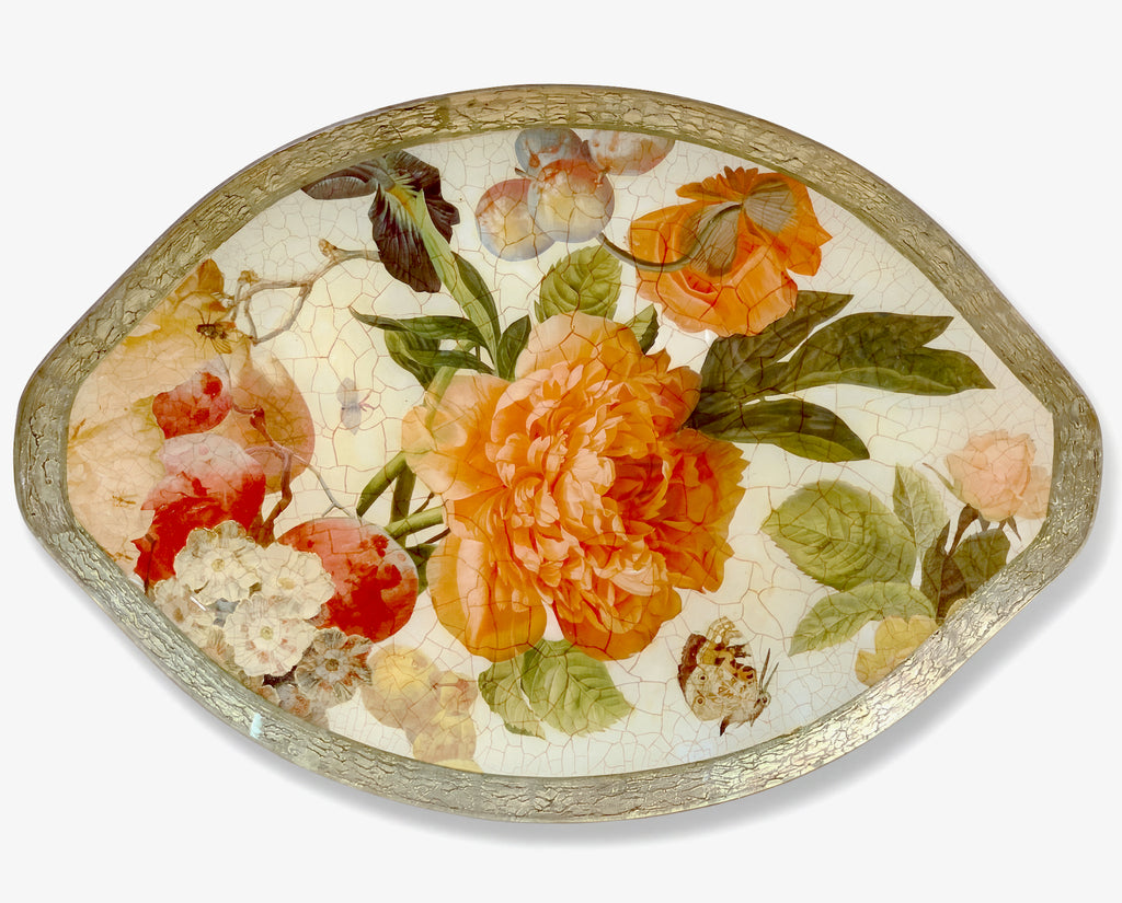Apricot Peony 20" × 12" Signature Oval Serving Platter