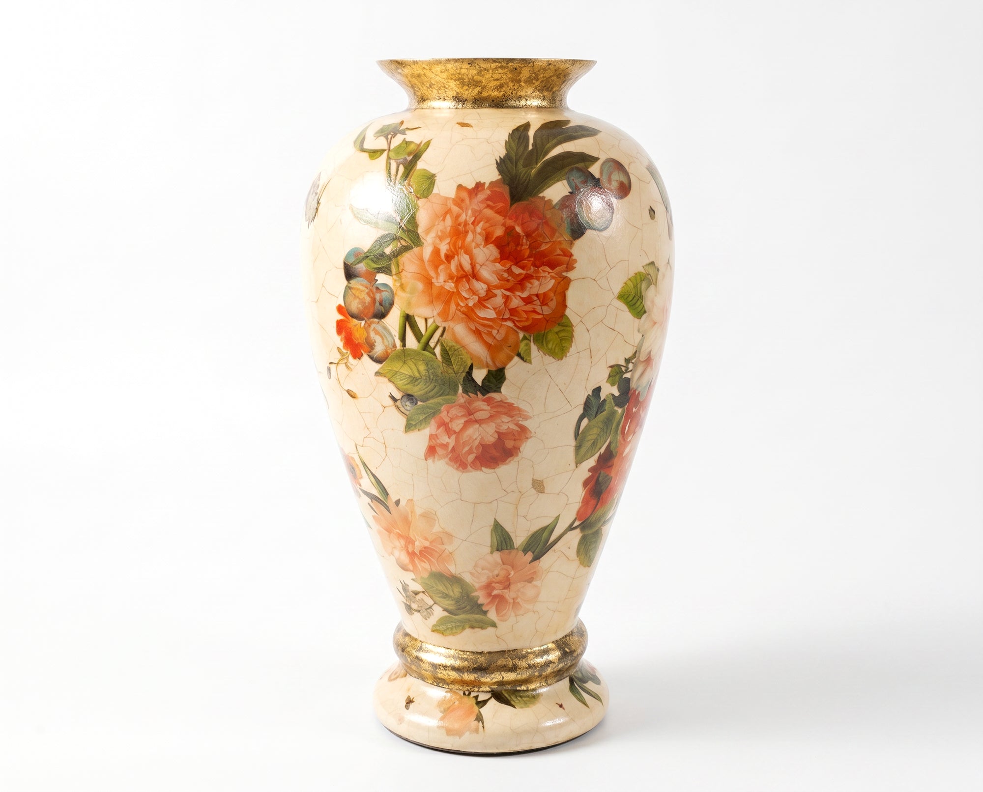 Apricot Peony Magnificent Entry Vase