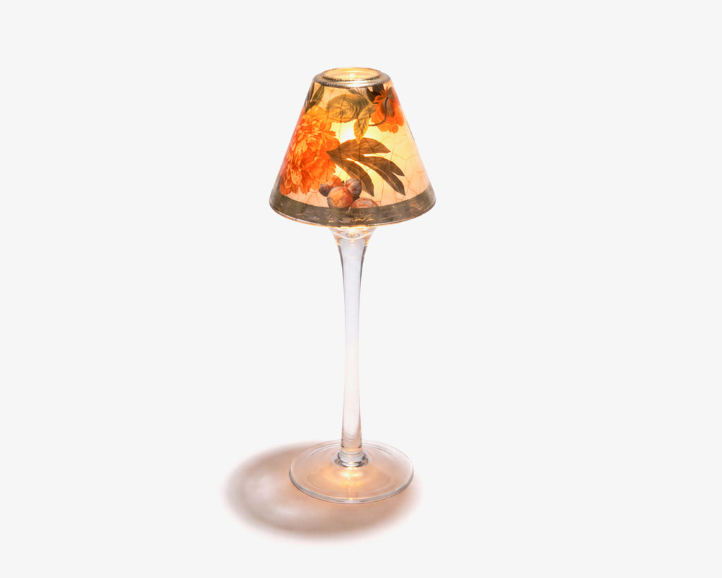 Apricot Peony Votive Candle Shade & Base