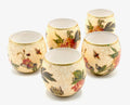 Apricot Peony Votive Candle / Tea Light Globes — Set of 5