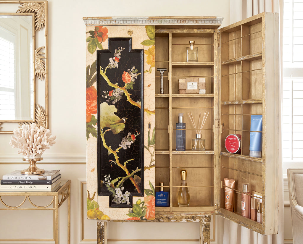 Apricot Island Birds Reliquary Cabinet