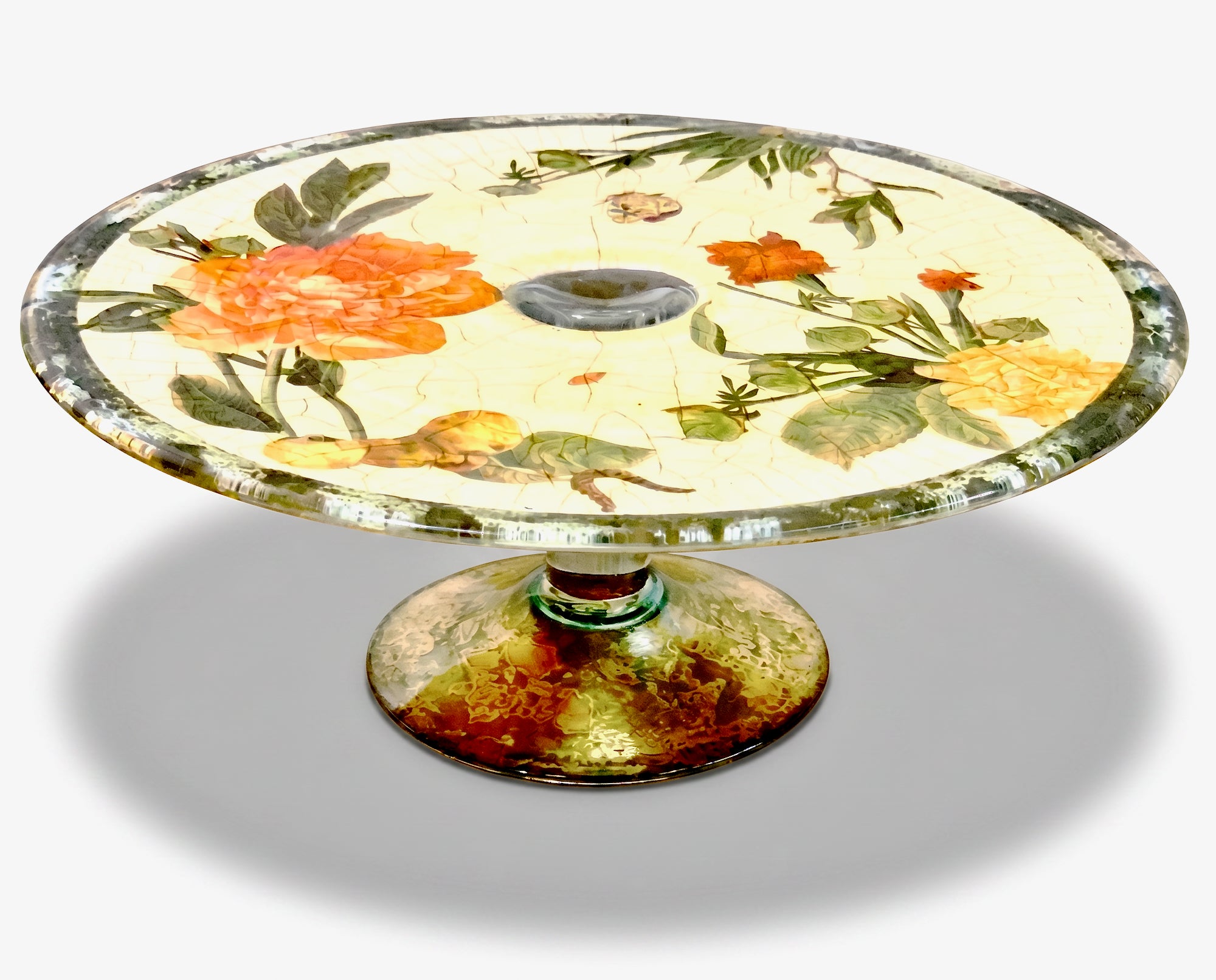 Apricot Peony 12" Cake & Serving Pedestal