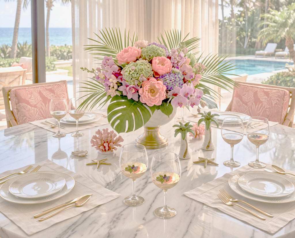 Apricot Peony Crystal Balloon Goblet – Set of Six
