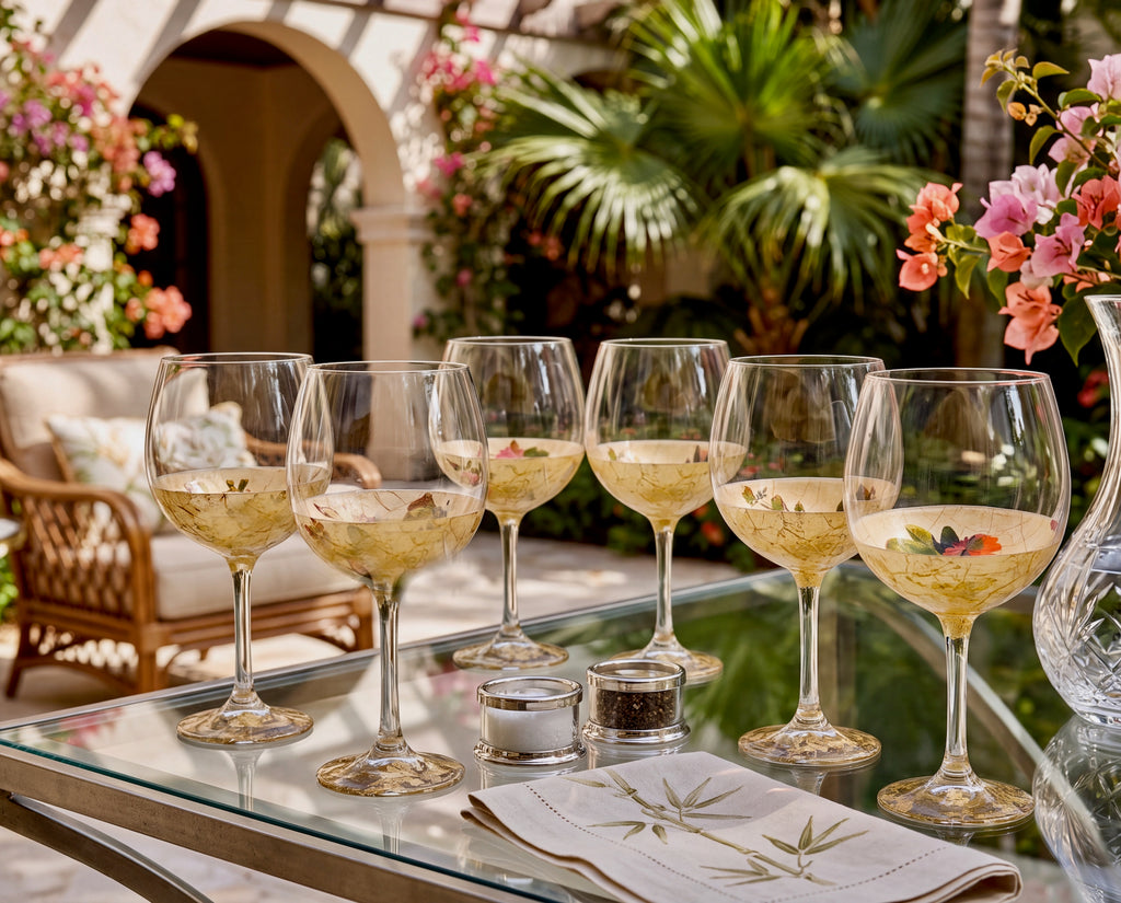 Apricot Peony Crystal Balloon Goblet – Set of Six