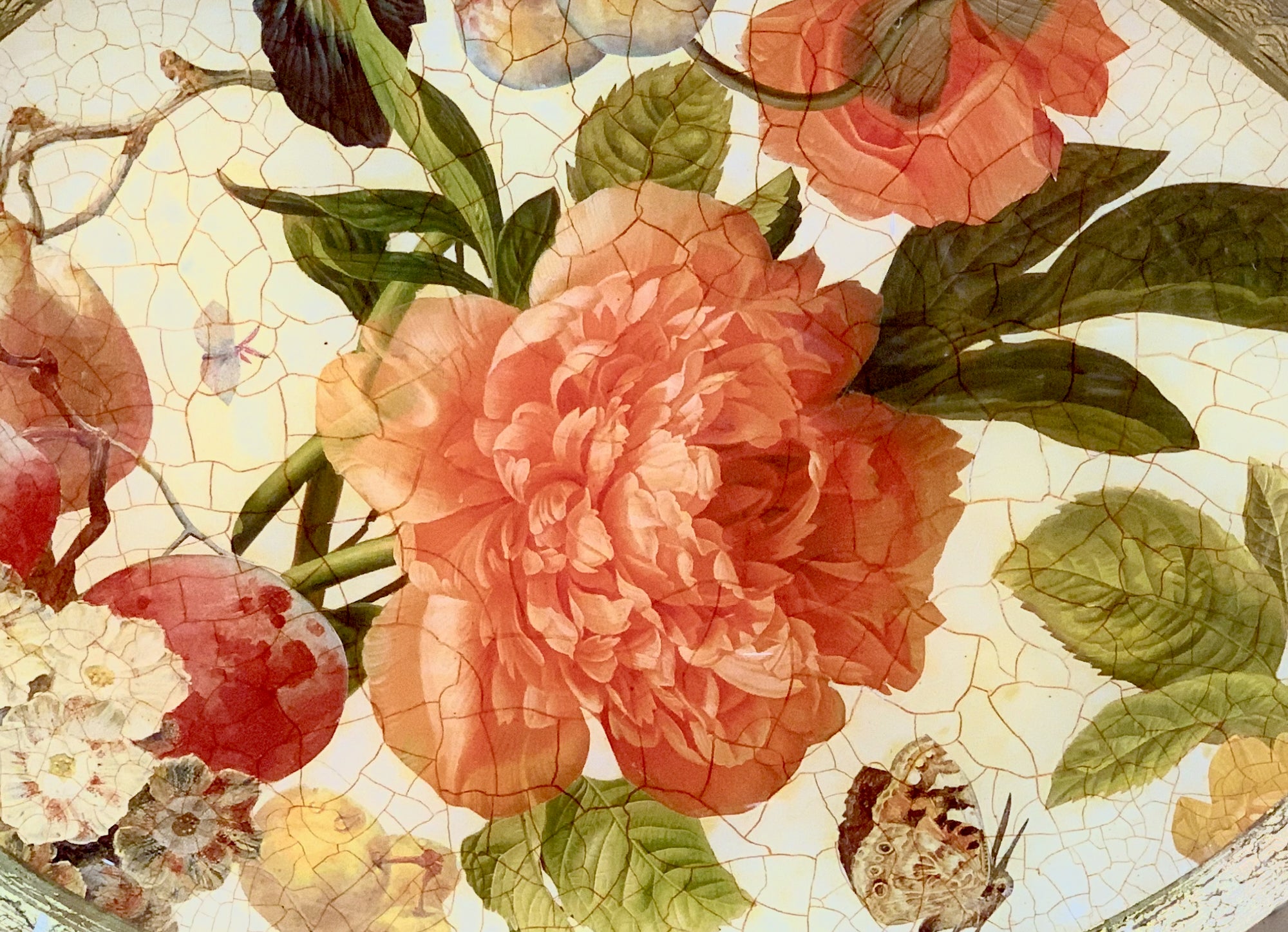 Apricot Peony 20" × 12" Signature Oval Serving Platter