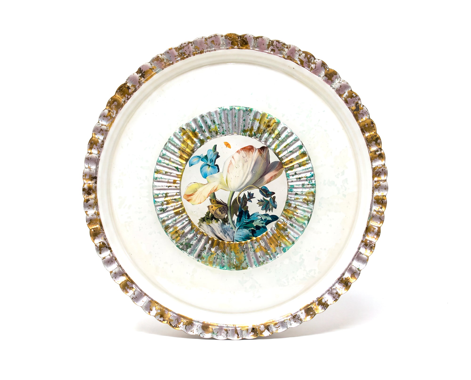 Blue Iris 13" Medallion Cheese & Entertaining Platter — One of One