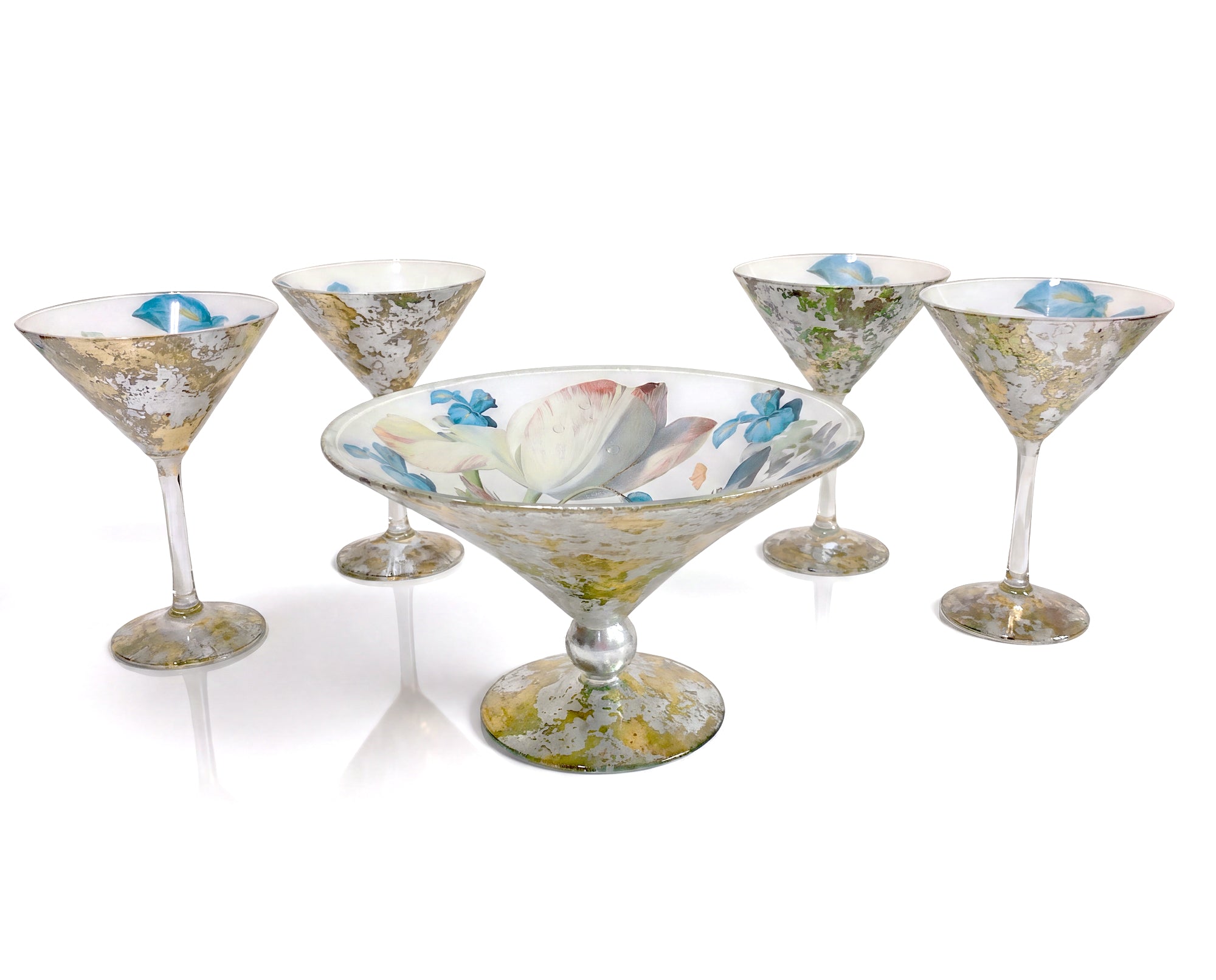 Blue Iris Crystal Grand Martini Serving Bowl — One of One