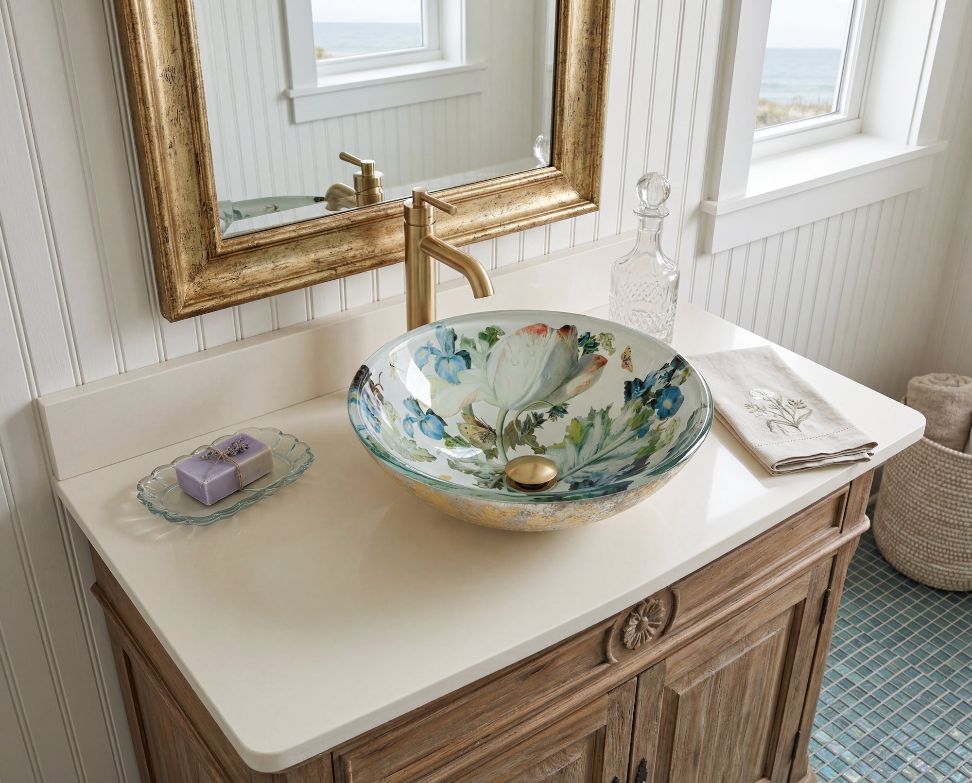 Blue Iris Vessel Counter Sink
