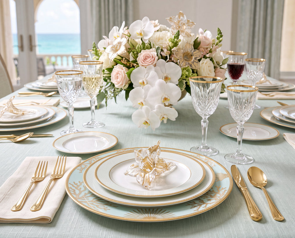 Crystal Floret Place Vessel — 12 Piece Set
