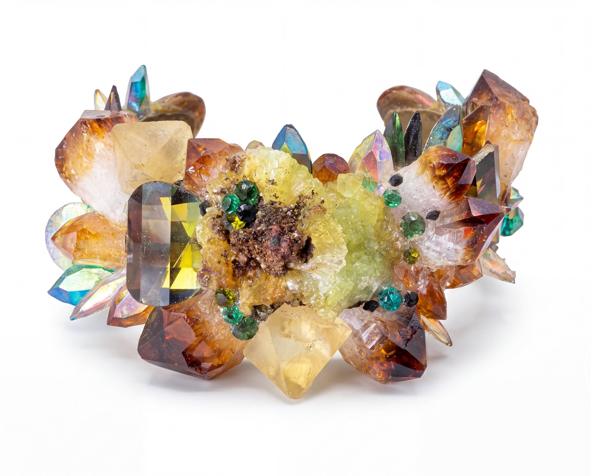Crystal & Citrine Cuff