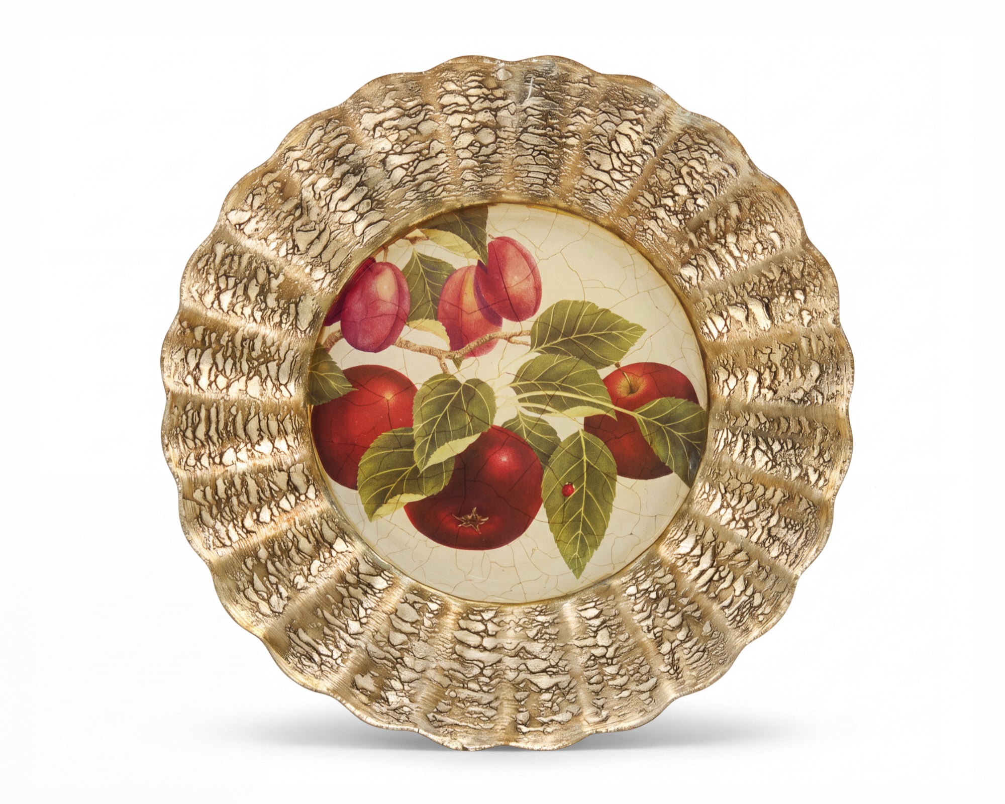 Fruit Orchard 15" Fluted Charger — Apple / Sugar Plum