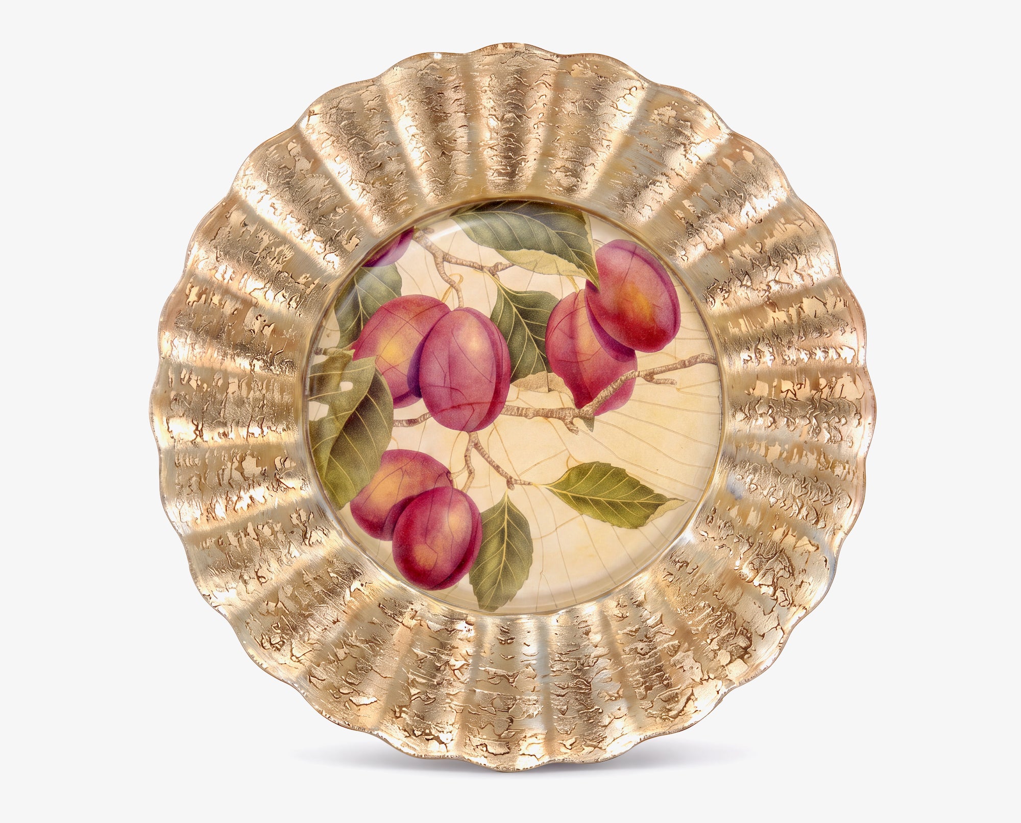 Fruit Orchard 15" Fluted Charger — Sugar Plum