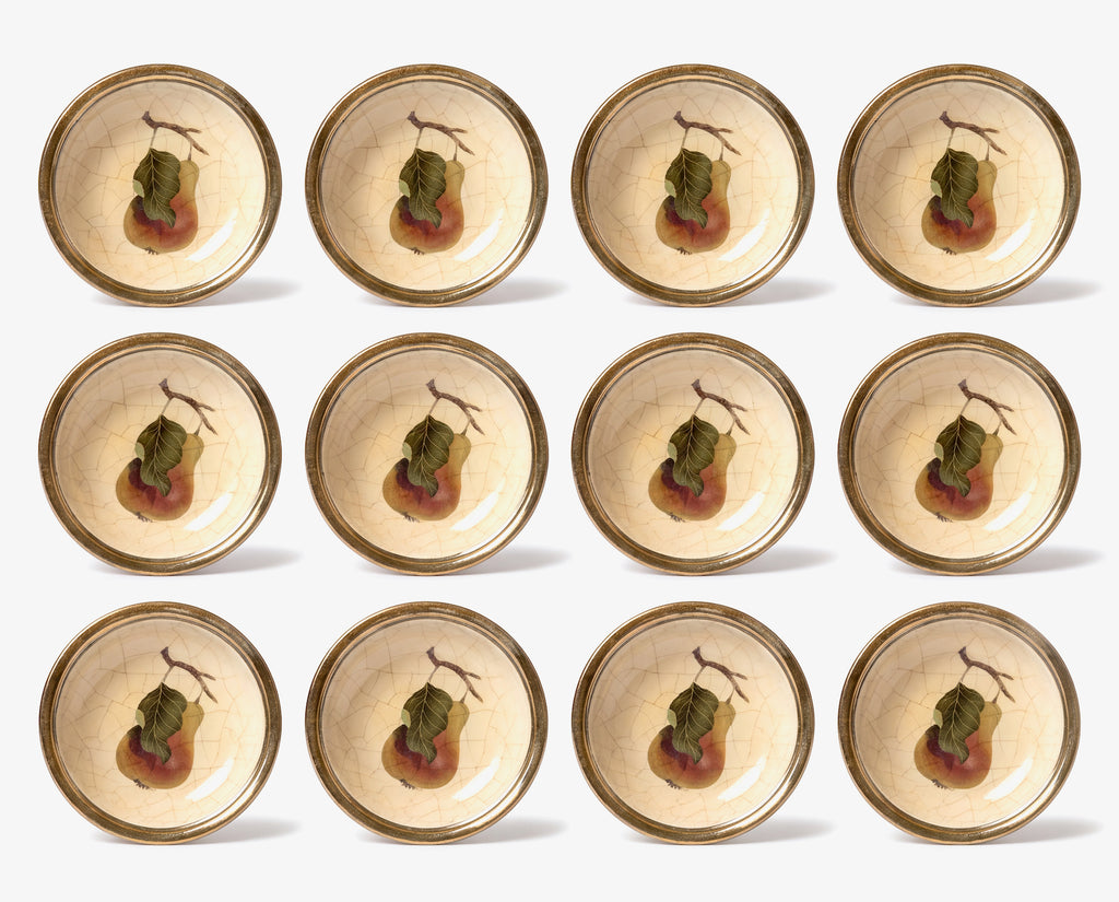 Fruit Orchard 6" Berry Bowl Set of 12 Pears