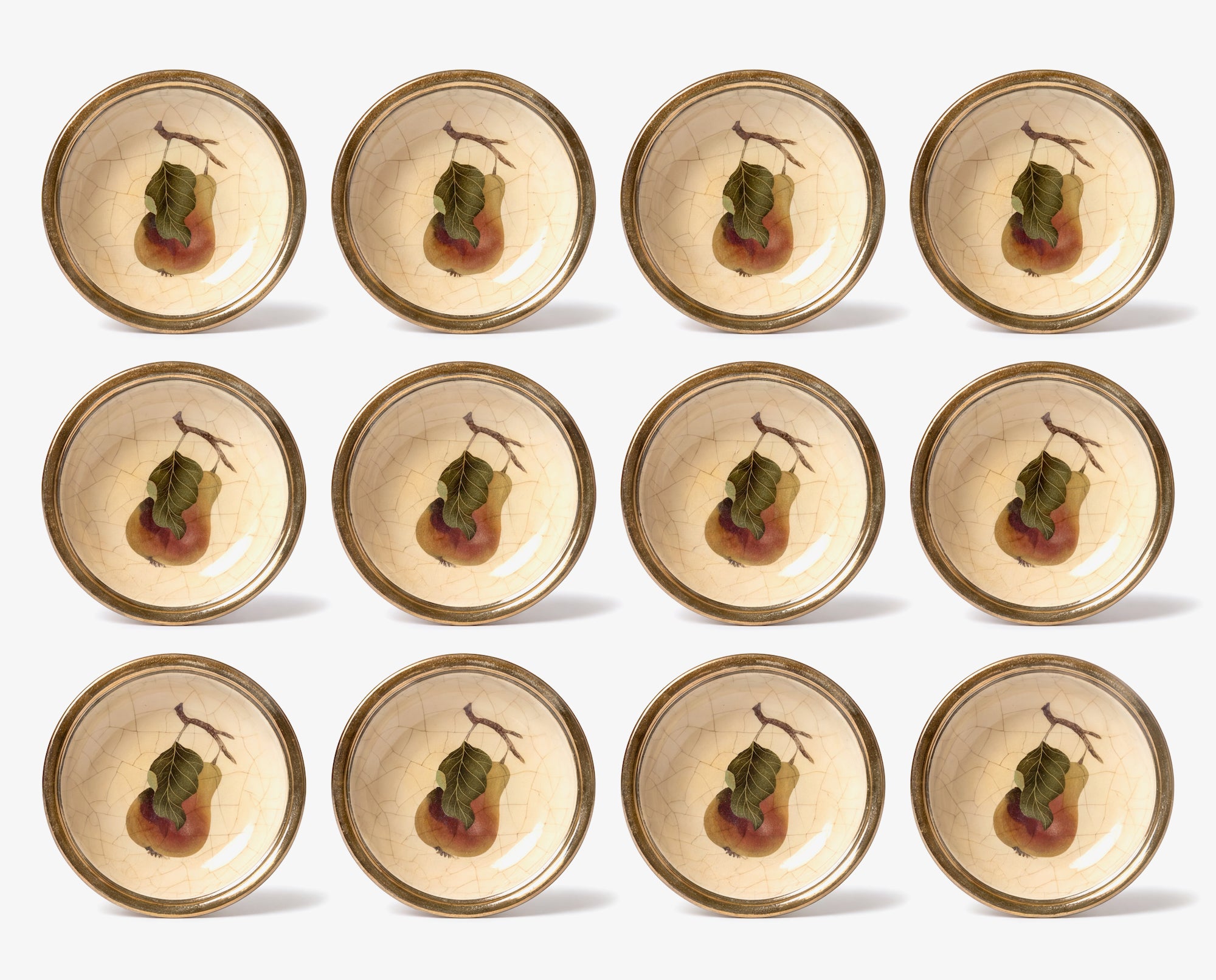 Fruit Orchard 6" Berry Bowl Set of 12 Pears
