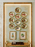 Fruit Orchard 8" Octagonal Botanical Plate Collection — Set of 10