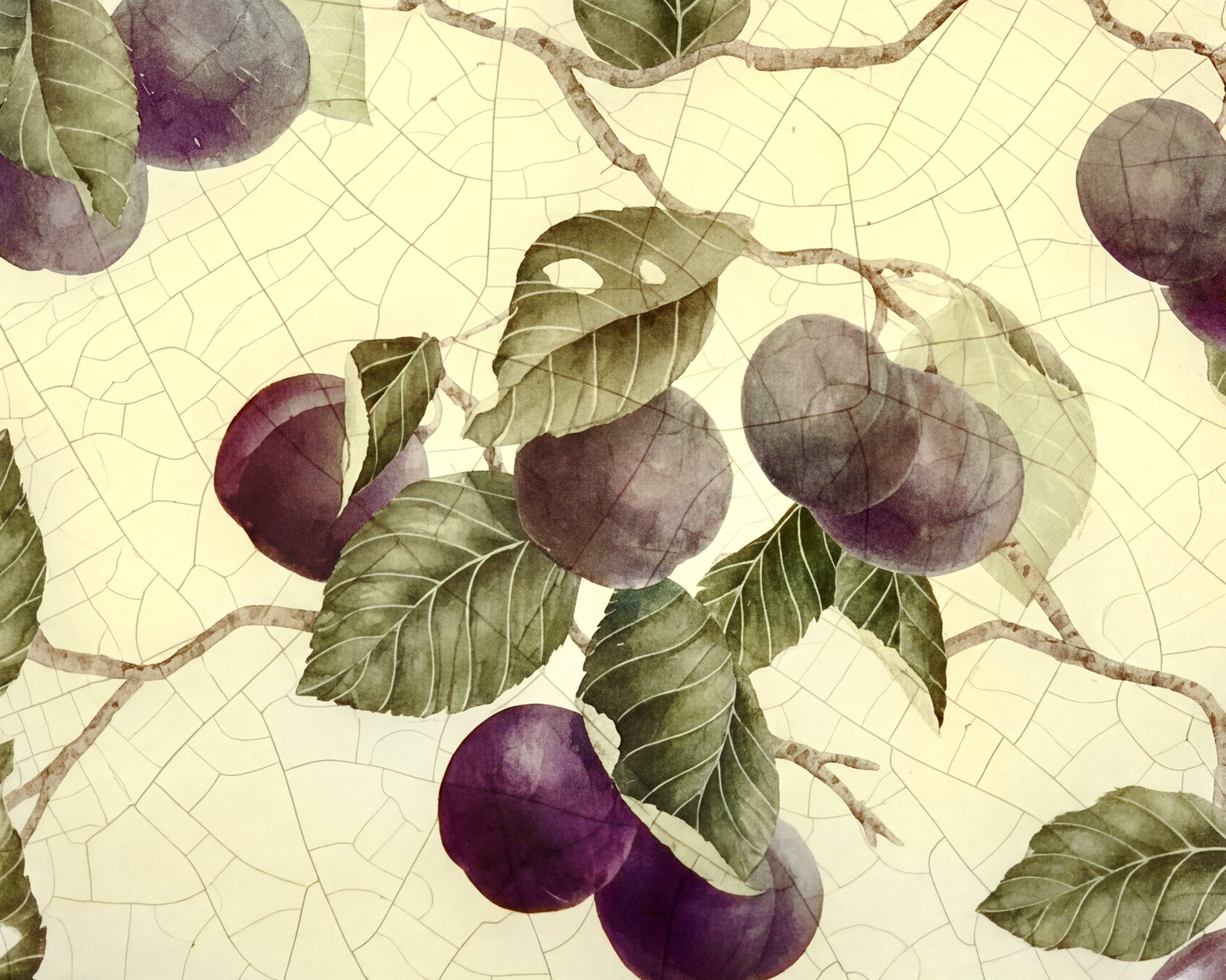 Fruit Orchard 9" Fluted Plate — Plum
