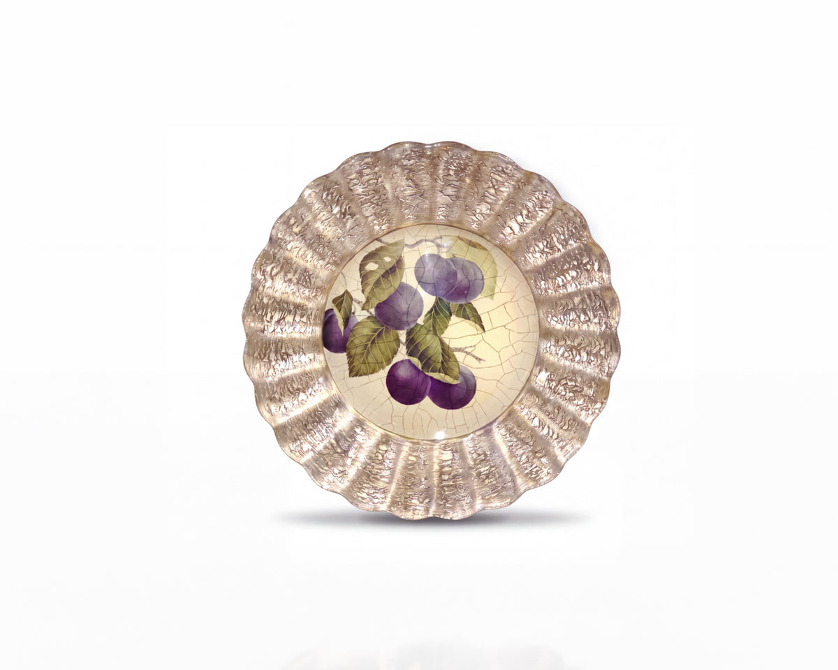 Fruit Orchard 9" Fluted Plate — Purple Plum