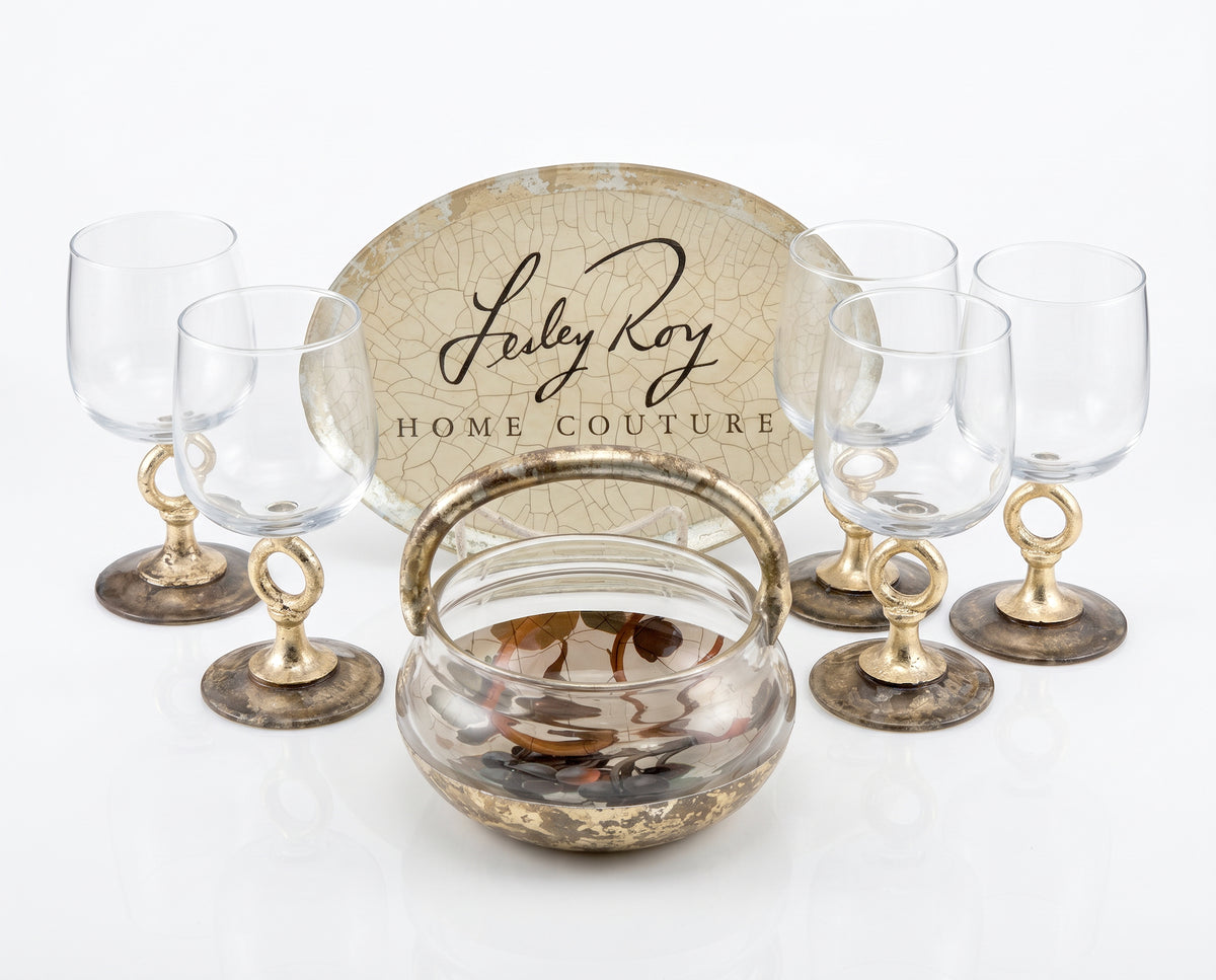 Golden Wine Tasting Glass 'O' Ring Grip