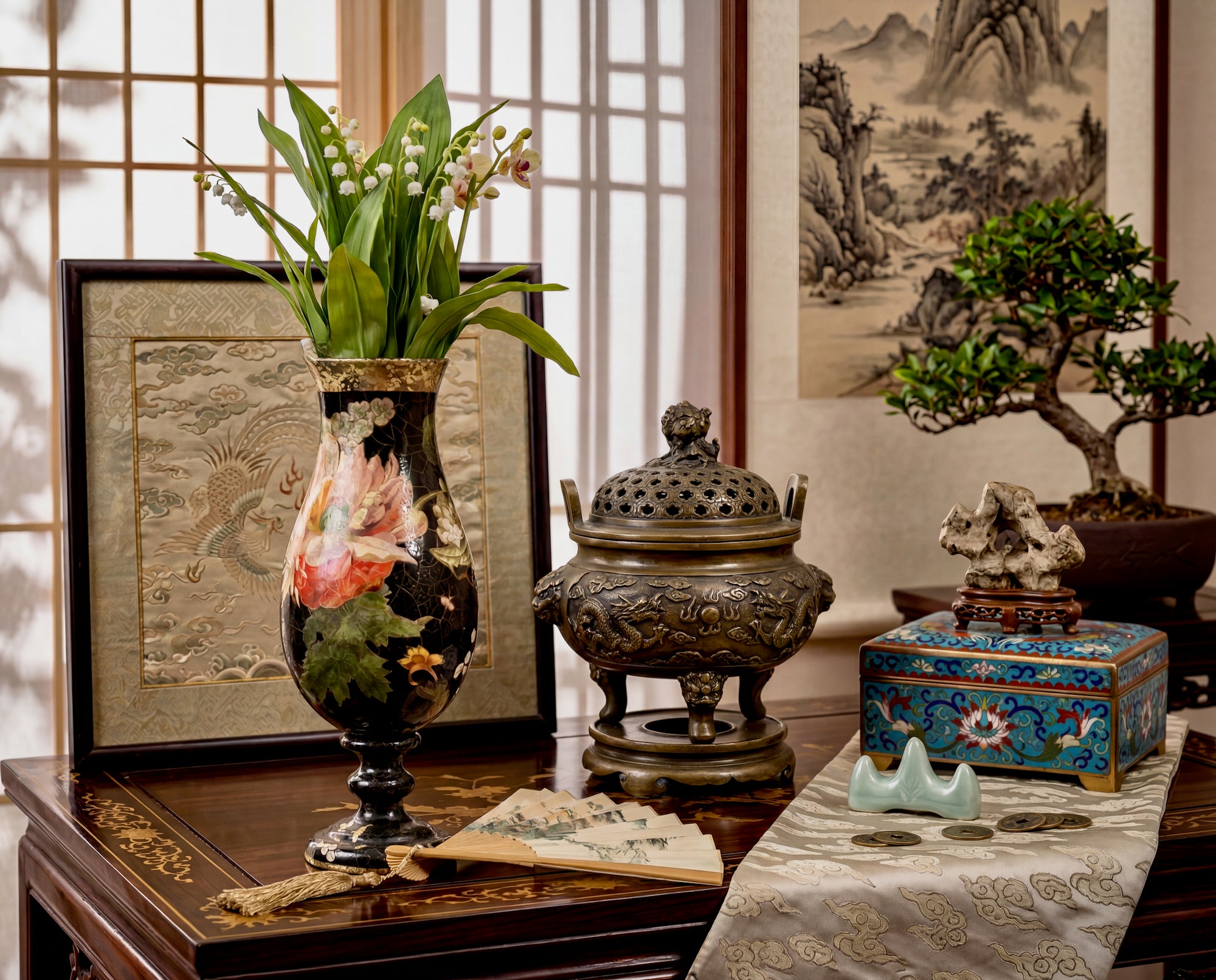 Lepidoptera 22" Footed Hurricane Vase — Limited Archive
