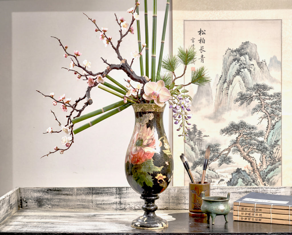 Lepidoptera 22" Footed Hurricane Vase — Limited Archive