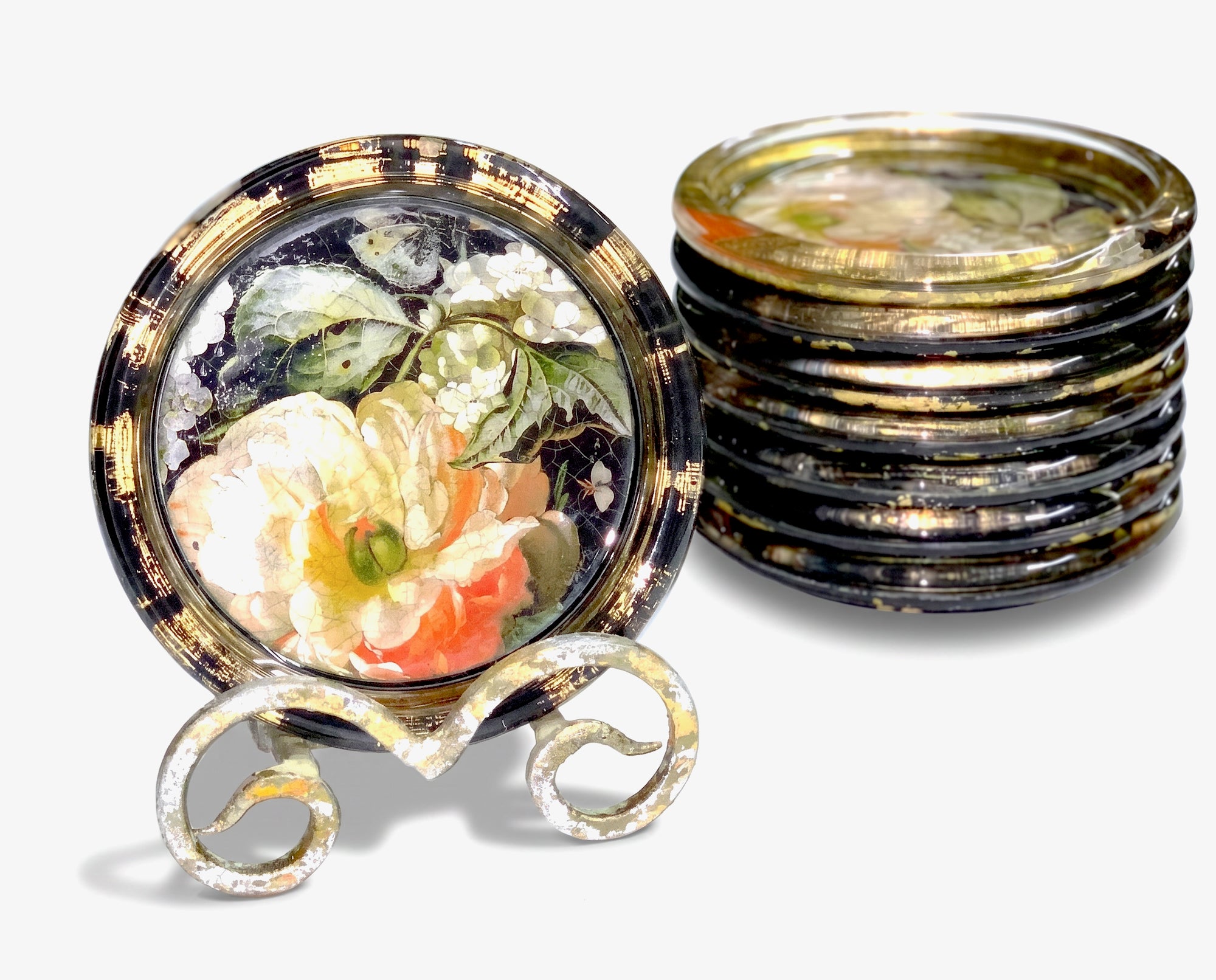Lepidoptera 4” Leopard Gold™ Crystal Coaster