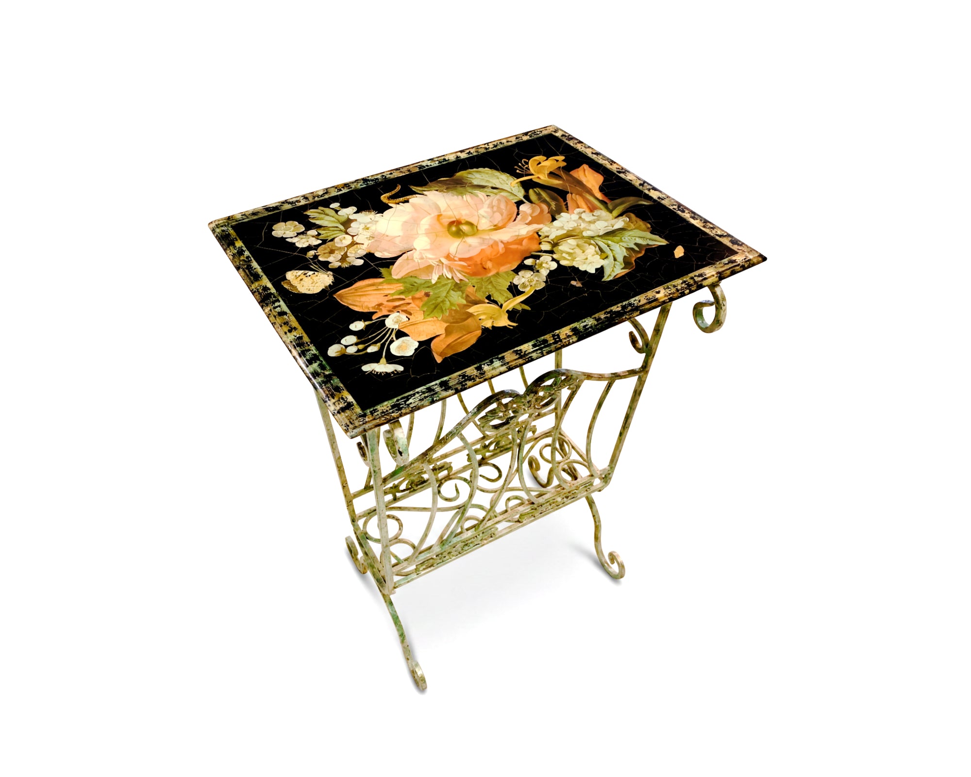 Lepidoptera End Table with Magazine Rack