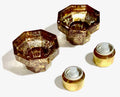 Lepidoptera Leopard Gold™ 3” Octagonal Candle Holders — Set of 2