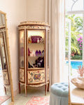 Pietra Dura Curio Cabinet Lighted Curio Cabinet